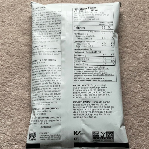 Epicure citrus lime no bake cheesecake mix luscious lemon curd mix - Picture 3 of 3